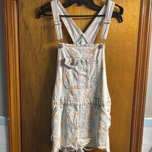No Boundaries Light Blue Sunflower Denim Romper